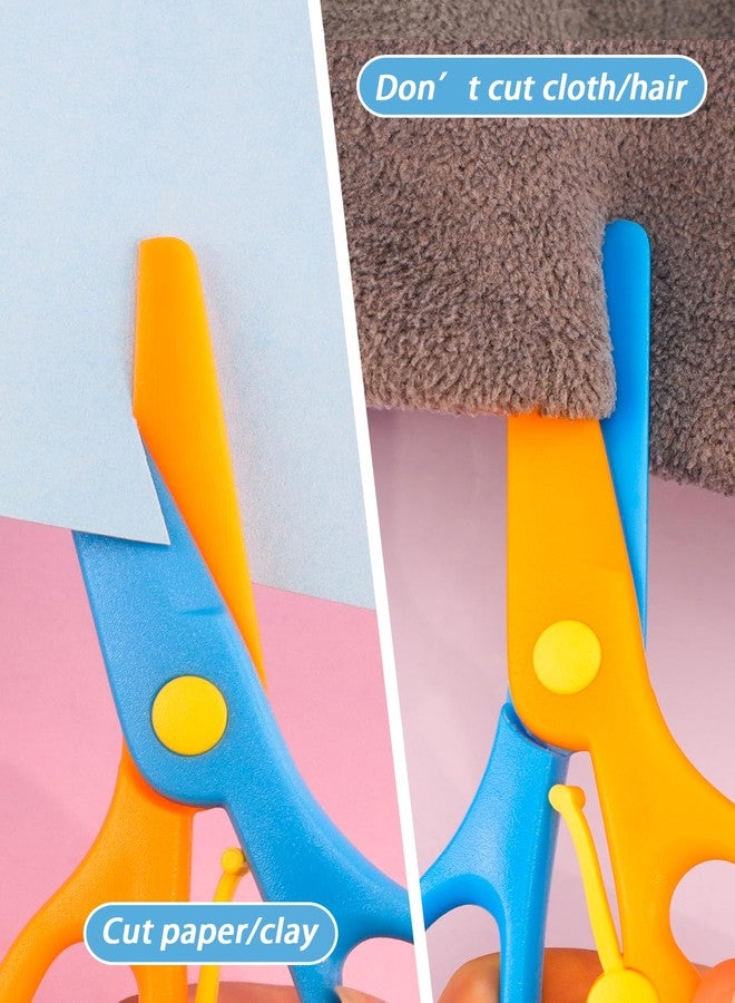 GAUENEEN 4 Pcs Plastic Safety Scissors, Dual-Colour Preschool Training Scissors, Children Safety Learning Scissor Spring Scissor for Toddler Arts and Paper Craft Supplies - Image 5
